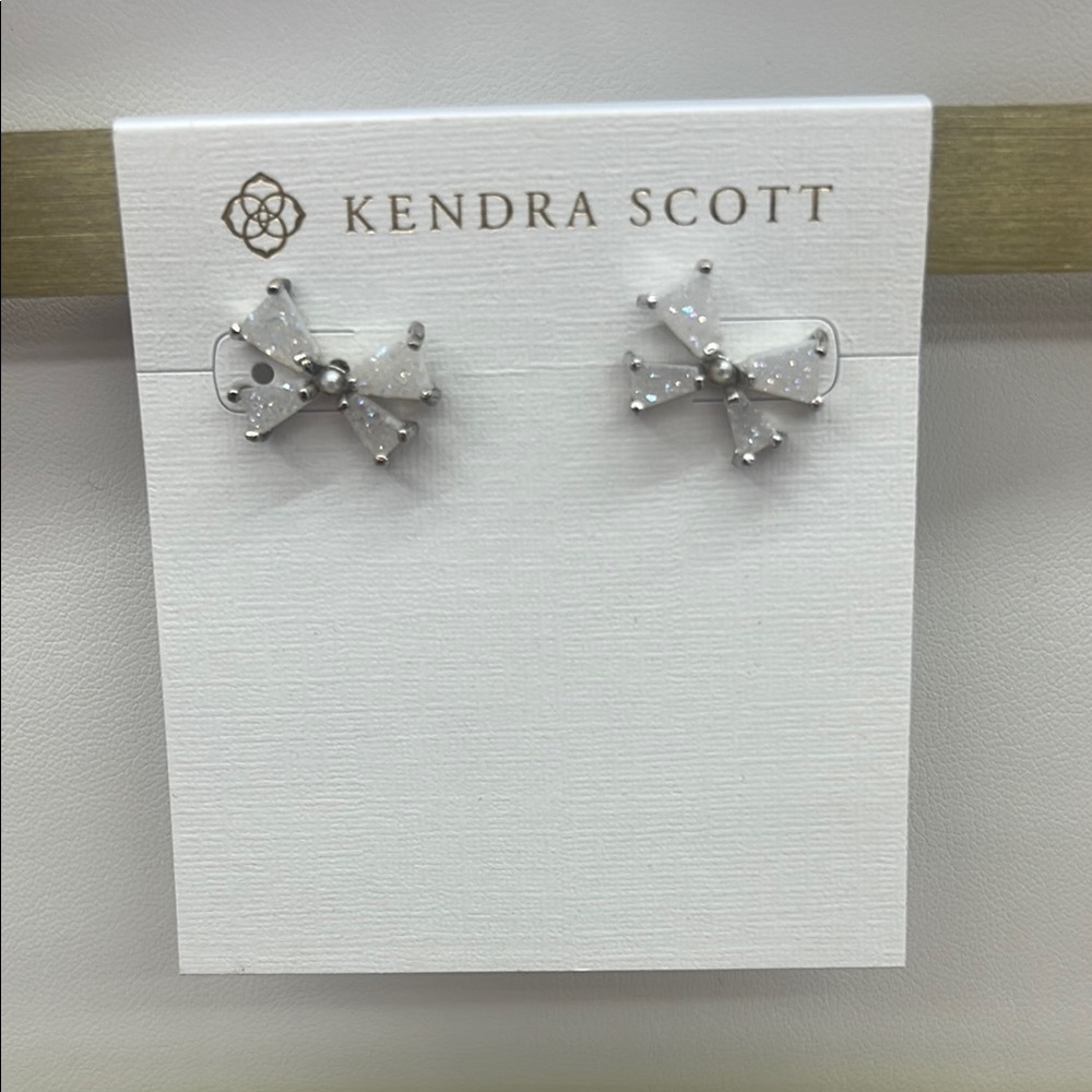 Kendra Scott Silver Bow Stud Earrings-NEW